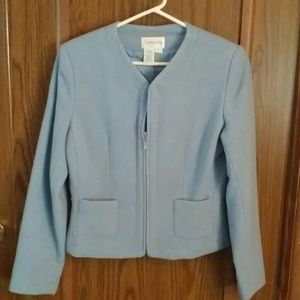 Chadwick's powder blue size 6 zip up short jacket